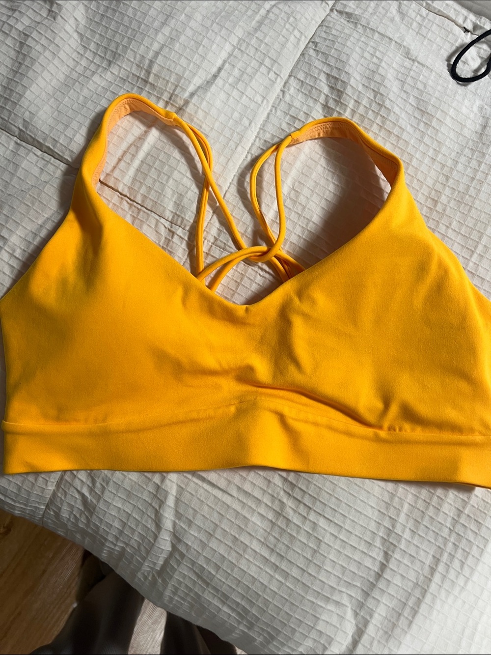 Athleta Bright Yellow Strappy Sports Bralette